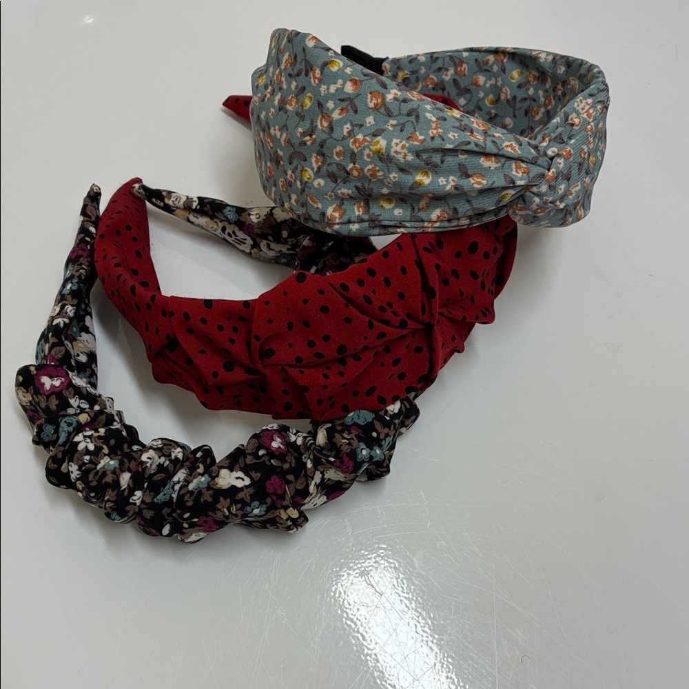 Floral and Polka Dot Headband Set‎